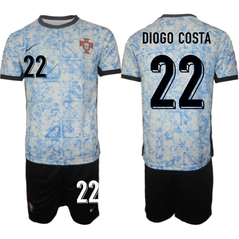 Men 2024-2025 Season Portugal away black #22 Soccer Jersey